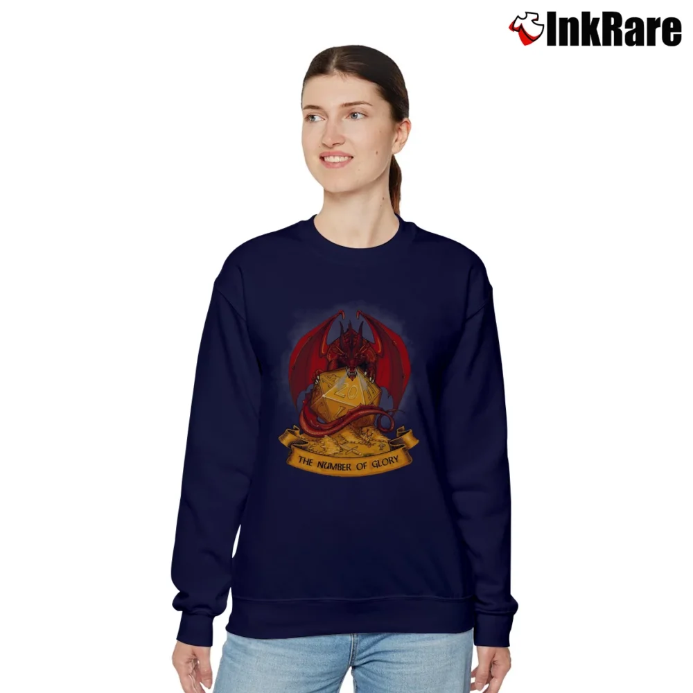 Women’s Roll Dragon D20 Dice RPG Relaxed Sweatshirt in navy | Soft, Laid-Back Vibe