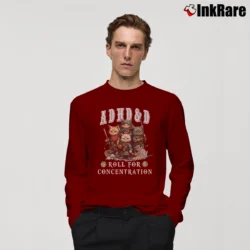 Men’s Roll For Concentration Adhd Dungeons And Dragons Rpg Long-Sleeve Shirt in maroon | Sleek, Lightweight, Year-Round Wear