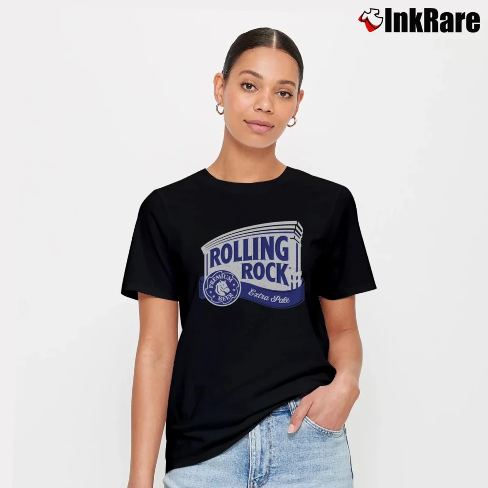 Women’s Rolling Rock Extra Pale Beer Green Signature T-Shirt in black | Soft, Flattering Fit