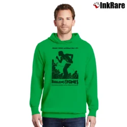 Men’s Rolling Stones 1972 American Tour Vintage Rock Pullover Hoodie in irish green | Cozy, Durable, Modern Fit