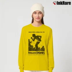 Women’s Rolling Stones 1972 American Tour Vintage Rock Long-Sleeve Top in yellow | Sleek, Versatile, All-Season