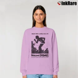 Women’s Rolling Stones 1972 American Tour Vintage Rock Relaxed Sweatshirt in light pink | Soft, Laid-Back Vibe
