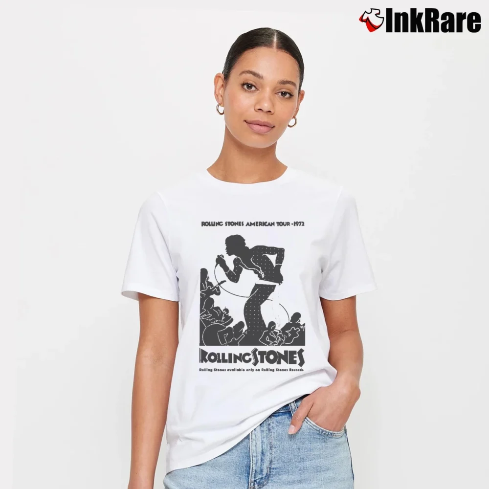 Women’s Rolling Stones 1972 American Tour Vintage Rock Signature T-Shirt in white | Soft, Flattering Fit