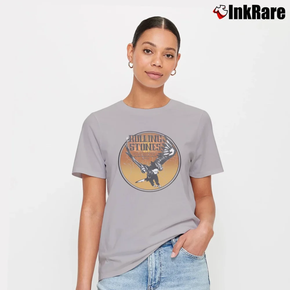 Women’s Rolling Stones 1975 Tour Of The Americas Signature T-Shirt in sport grey | Soft, Flattering Fit