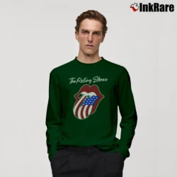 Men’s Rolling Stones 1981 North American Tour Concert Long-Sleeve Shirt in forest green | Sleek, Lightweight, Year-Round Wear