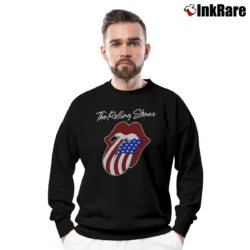 Men’s Rolling Stones 1981 North American Tour Concert Crewneck Sweatshirt in black | Cozy Fabric, Clean Style