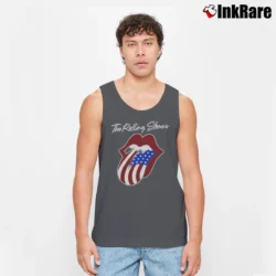 Men’s Rolling Stones 1981 North American Tour Concert Tank Top in charcoal | Breathable, Active-Friendly Design