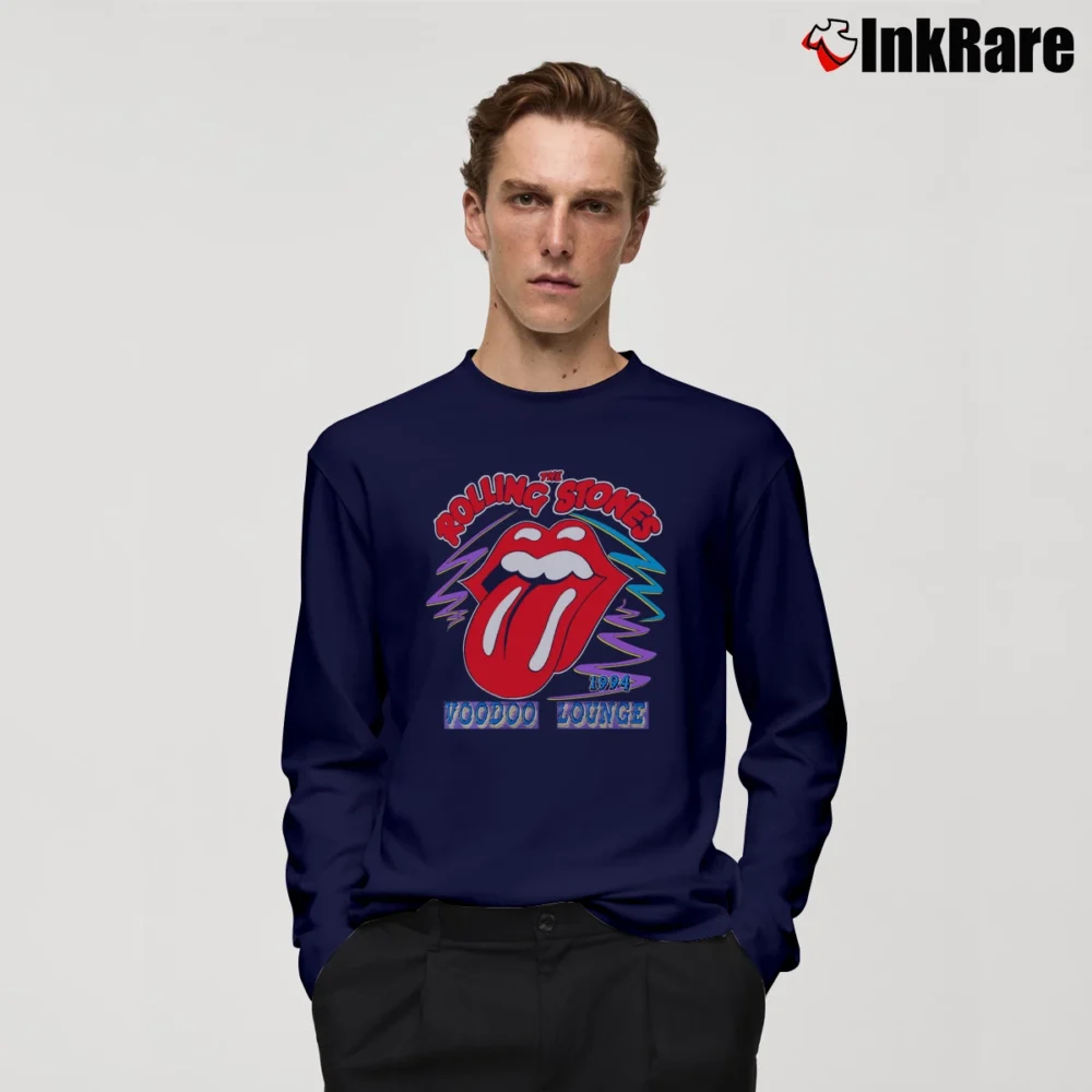 Men’s Rolling Stones 1994 Voodoo Lounge Tour Long-Sleeve Shirt in navy | Sleek, Lightweight, Year-Round Wear