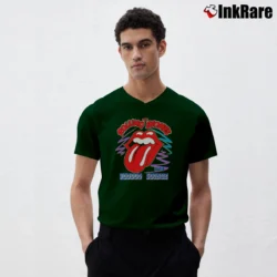 Men’s Rolling Stones 1994 Voodoo Lounge Tour V-Neck Tee in forest green | Sharp, Breathable, Everyday Staple