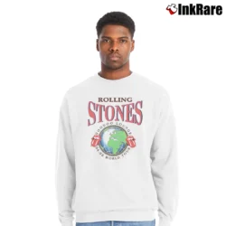 Men’s Rolling Stones 1995 Voodoo Lounge World Tour Classic Crewneck Sweatshirt in white | Cozy Fabric, Clean Style