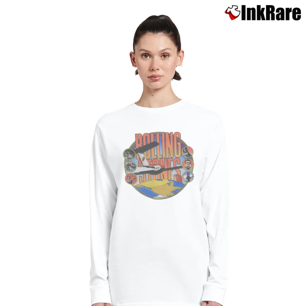 Women’s Rolling Stones Around The World for Rock Music Fans Long-Sleeve Top in white | Sleek, Versatile, All-Season