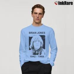 Men’s Rolling Stones Brian Jones 1942 1969 for Rock Fans Long-Sleeve Shirt in light blue | Sleek, Lightweight, Year-Round Wear