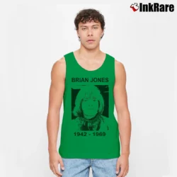 Men’s Rolling Stones Brian Jones 1942 1969 for Rock Fans Tank Top in irish green | Breathable, Active-Friendly Design