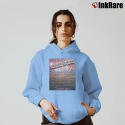 Women’s Rolling Stones Bridges To Babylon Tour Cozy Hoodie in light blue | Warm, Structured, Stylish