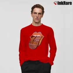 Men’s Rolling Stones Bridges To Babylon World Tour Tongue Long-Sleeve Shirt in red | Sleek, Lightweight, Year-Round Wear