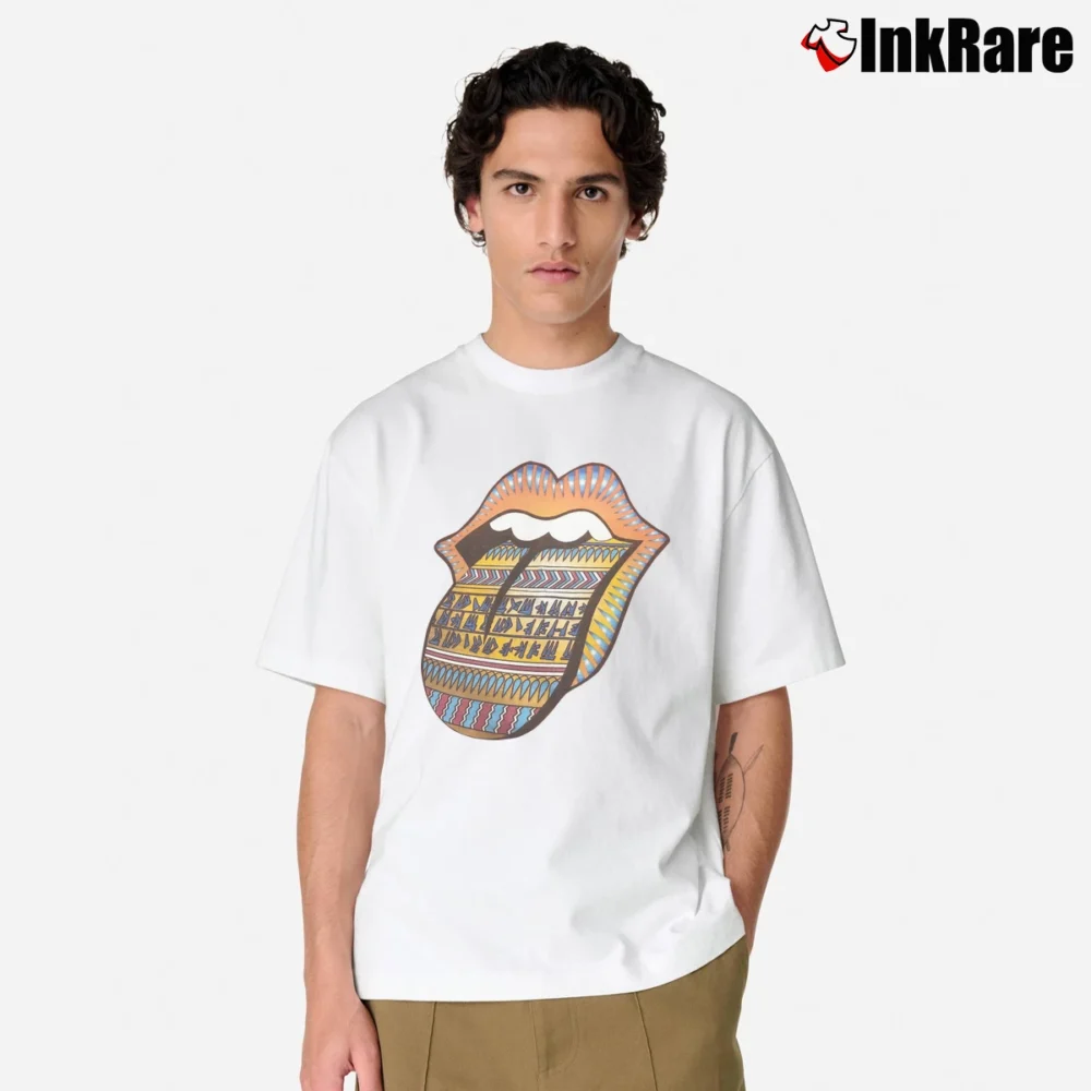 Men’s Rolling Stones Bridges To Babylon World Tour Tongue Classic T-Shirt in white | Soft, Breathable Everyday Wear