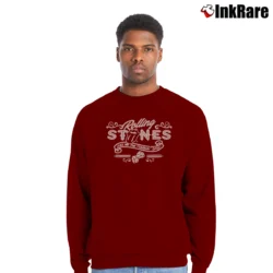 Men’s Rolling Stones Call Me The Tumblin Dice Crewneck Sweatshirt in maroon | Cozy Fabric, Clean Style