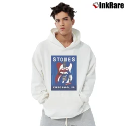Men’s Rolling Stones Chicago IL No Filter Soldier Field Pullover Hoodie in white | Cozy, Durable, Modern Fit