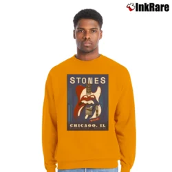 Men’s Rolling Stones Chicago IL No Filter Soldier Field Crewneck Sweatshirt in orange | Cozy Fabric, Clean Style