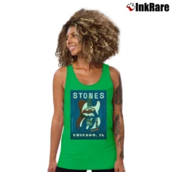 Women’s Rolling Stones Chicago IL No Filter Soldier Field Tank Top in irish green | Lightweight, Movement-Friendly