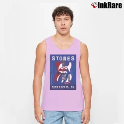 Men’s Rolling Stones Chicago IL No Filter Soldier Field Tank Top in light pink | Breathable, Active-Friendly Design