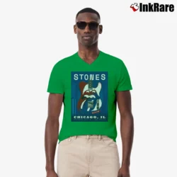Men’s Rolling Stones Chicago IL No Filter Soldier Field V-Neck Tee in irish green | Sharp, Breathable, Everyday Staple