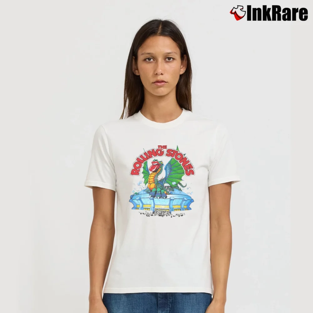 Women’s Rolling Stones Dragon Tour 1981 Signature T-Shirt in white | Soft, Flattering Fit