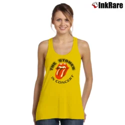 Women’s Rolling Stones In Concert Juniors for Young Rock Fans Tank Top in yellow | Lightweight, Movement-Friendly