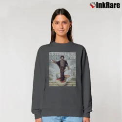 Women’s Rolling Stones Jimi Hendrix Guitar Gods Relaxed Sweatshirt in charcoal | Soft, Laid-Back Vibe
