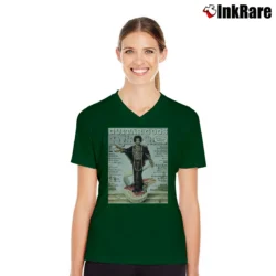 Women’s Rolling Stones Jimi Hendrix Guitar Gods V-Neck Tee in forest green | Chic Neckline, Soft Texture