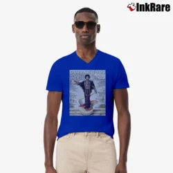 Men’s Rolling Stones Jimi Hendrix Guitar Gods V-Neck Tee in royal blue | Sharp, Breathable, Everyday Staple