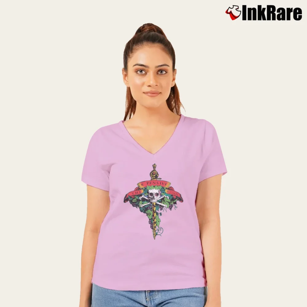 Women’s Rolling Stones Keith Richards And The X Pensive Winos Tour 1988 V-Neck Tee in light pink | Chic Neckline, Soft Texture