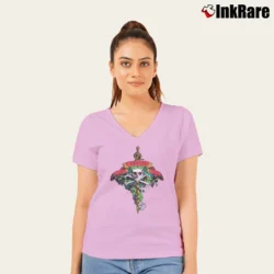 Women’s Rolling Stones Keith Richards And The X Pensive Winos Tour 1988 V-Neck Tee in light pink | Chic Neckline, Soft Texture