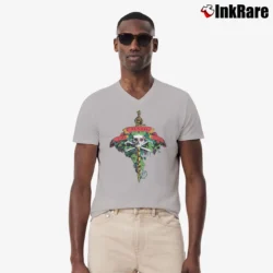 Men’s Rolling Stones Keith Richards And The X Pensive Winos Tour 1988 V-Neck Tee in sport grey | Sharp, Breathable, Everyday Staple