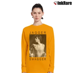 Women’s Rolling Stones Mick Jagger Swagger Classic Rock Band Long-Sleeve Top in orange | Sleek, Versatile, All-Season