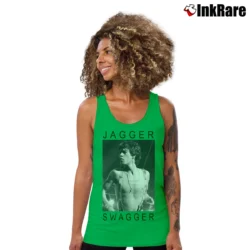 Women’s Rolling Stones Mick Jagger Swagger Classic Rock Band Tank Top in irish green | Lightweight, Movement-Friendly