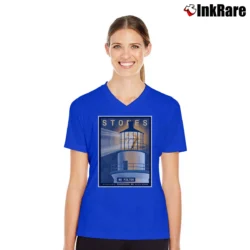 Women’s Rolling Stones No Filter 2019 Foxborough Tour for Rock Fans V-Neck Tee in royal blue | Chic Neckline, Soft Texture