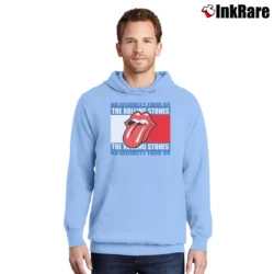 Men’s Rolling Stones No Security Tour Pullover Hoodie in light blue | Cozy, Durable, Modern Fit