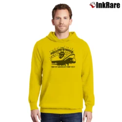 Men’s Rolling Stones North American Concert Tour 1972 Pullover Hoodie in yellow | Cozy, Durable, Modern Fit