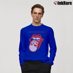 Men’s Rolling Stones Skull Tongue for Rock Fans Long-Sleeve Shirt in royal blue | Sleek, Lightweight, Year-Round Wear