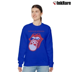 Women’s Rolling Stones Skull Tongue for Rock Fans Relaxed Sweatshirt in royal blue | Soft, Laid-Back Vibe
