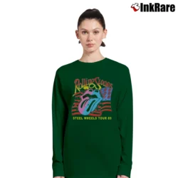 Women’s Rolling Stones Steel Wheels Tour 89 Long-Sleeve Top in forest green | Sleek, Versatile, All-Season
