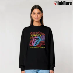 Women’s Rolling Stones Steel Wheels Tour 89 Relaxed Sweatshirt in black | Soft, Laid-Back Vibe