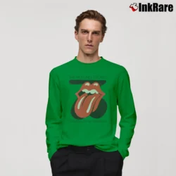 Men’s Rolling Stones Sucking In The Seventies for Classic Rock Fans Long-Sleeve Shirt in irish green | Sleek, Lightweight, Year-Round Wear