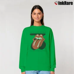 Women’s Rolling Stones Sucking In The Seventies for Classic Rock Fans Relaxed Sweatshirt in irish green | Soft, Laid-Back Vibe
