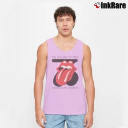 Men’s Rolling Stones Sucking In The Seventies for Classic Rock Fans Tank Top in light pink | Breathable, Active-Friendly Design
