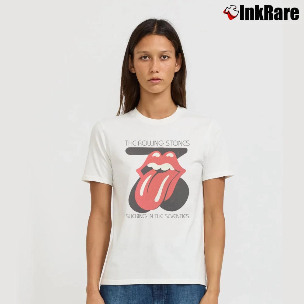 Women’s Rolling Stones Sucking In The Seventies T-Shirt in white | Soft, Flattering Fit
