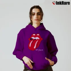 Women’s Rolling Stones The North American Tour 1989 Original Vintage Rock Cozy Hoodie in purple | Warm, Structured, Stylish