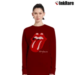 Women’s Rolling Stones The North American Tour 1989 Original Vintage Rock Long-Sleeve Top in maroon | Sleek, Versatile, All-Season
