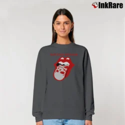 Women’s Rolling Stones Tongue And Skull Relaxed Sweatshirt in charcoal | Soft, Laid-Back Vibe